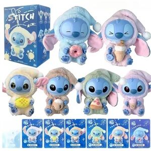 Miniso Stitch Eat Something Before Sleep Series Vinyl Figures a Random Blind Box